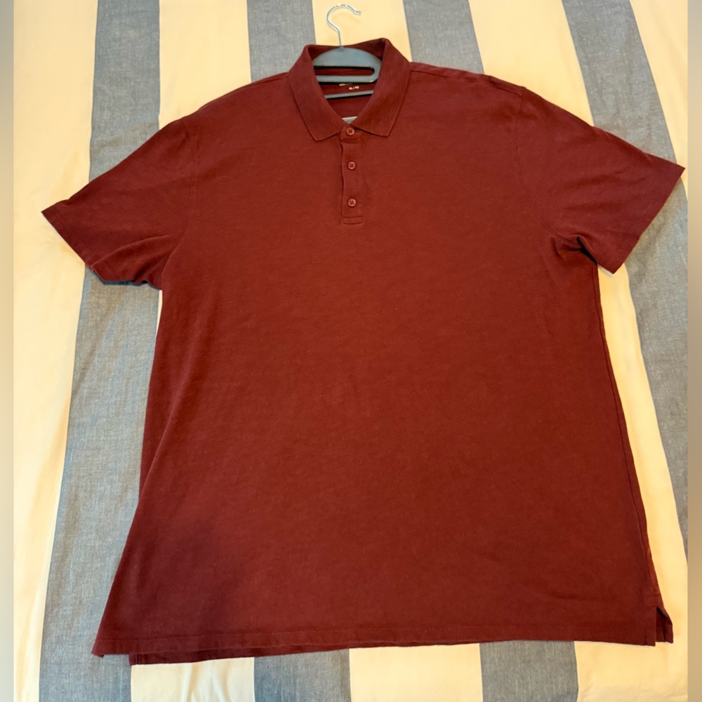 Vince Burgundy Cotton Polo XL